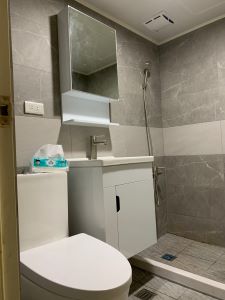 馬桶K-870鏡櫃D-05盆櫃AR-0532沐浴龍頭組K-602